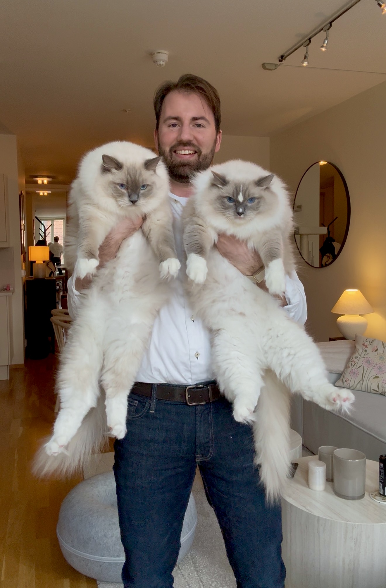 Artee holding Lydia and London